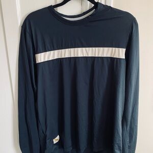 Tracksmith Men's Twilight Longsleeve, Navy & Cream